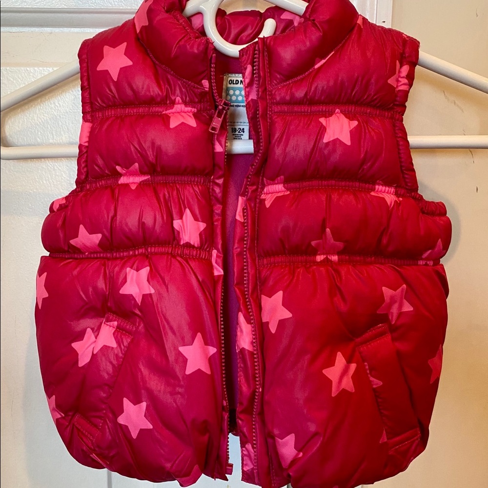 Old Navy Pink Vest w/ Stars Infant 18-24m